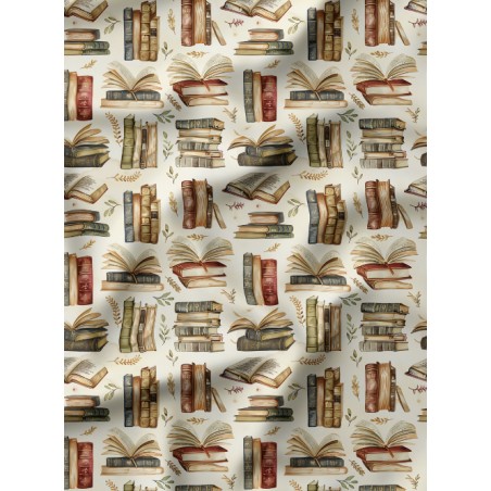 Tissu coton imprimé Livres - Certifié Oeko-Tex®