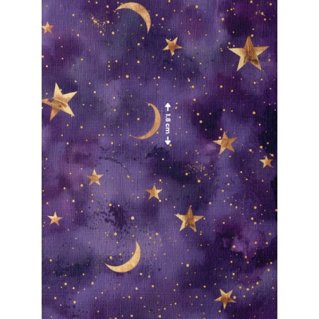 Tissu coton imprimé Nuit Etoilée - Certifié Oeko-Tex®