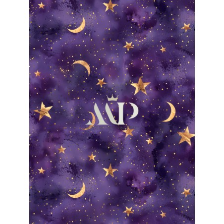 Tissu coton imprimé Nuit Etoilée - Certifié Oeko-Tex®