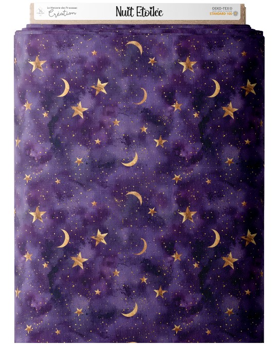 Tissu coton imprimé Nuit...