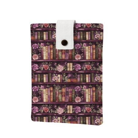 Tissu coton imprimé Livres & Fleurs Prune - Certifié Oeko-Tex®