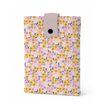 Tissu coton imprimé Fleurs Bloomie – Rose & Moutarde - Certifié Oeko-Tex®