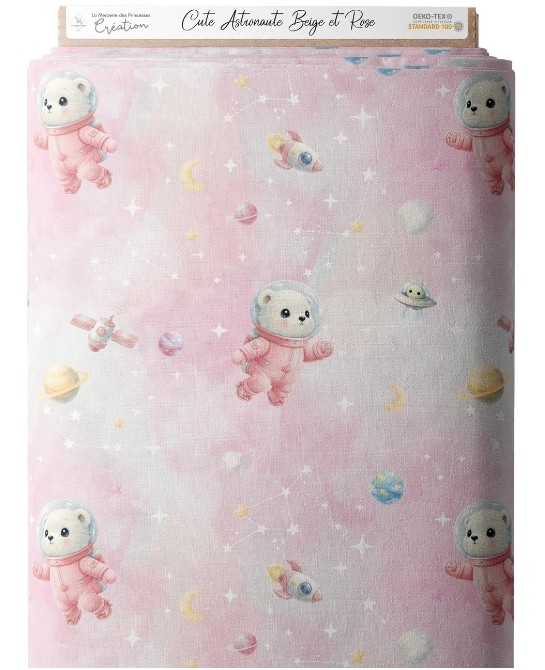Tissu "Ourson astronaute...
