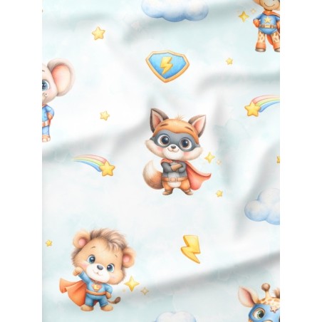 Tissu "Superhéros" – Motif animaux de la savane- Certifié Oeko-Tex®