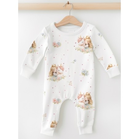 Tissu "Princesse et Licorne" - Certifié Oeko-Tex®