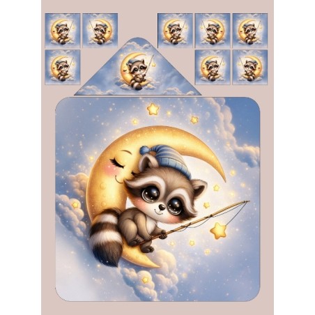 Cape de Bain Petit Raton laveur dans la lune