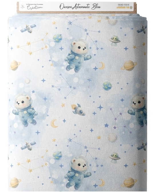 Tissu "Ourson astronaute...