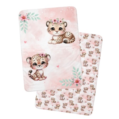 Coupon couverture Bébé Guépard – Oeko-Tex – 75x100, 100x150 ou 150x200 cm – couture facile, cadeau naissance