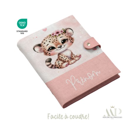 Panneau de couture Protège Carnet de Santé - Motif Bébé Guépard -  DIY - Tissu Patron pour création naissance