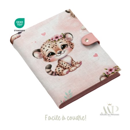 Panneau de couture Protège Carnet de Santé - Motif Bébé Guépard -  DIY - Tissu Patron pour création naissance