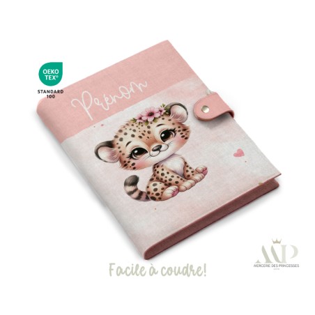 Panneau de couture Protège Carnet de Santé - Motif Bébé Guépard -  DIY - Tissu Patron pour création naissance