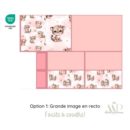 Panneau de couture Protège Carnet de Santé - Motif Bébé Guépard -  DIY - Tissu Patron pour création naissance