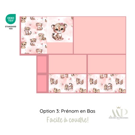 Panneau de couture Protège Carnet de Santé - Motif Bébé Guépard -  DIY - Tissu Patron pour création naissance