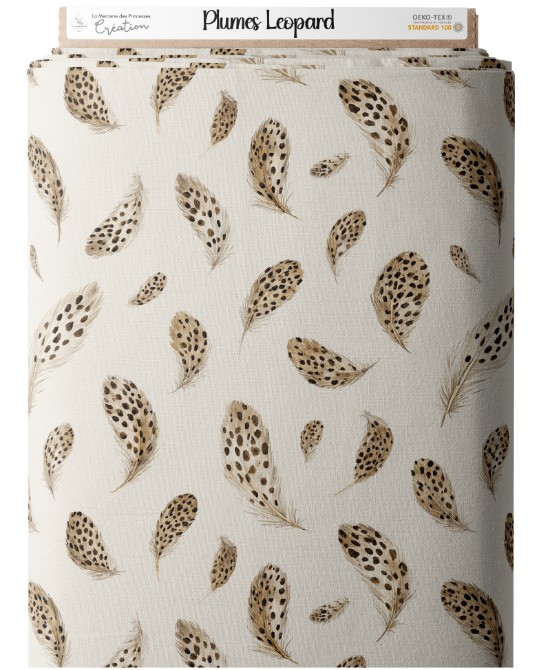 Tissu Plumes Léopard –...