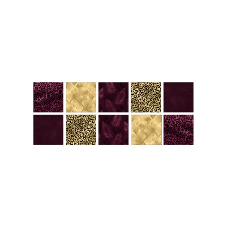 Panneau à coudre pour lingettes lavables – Motif léopard chic bordeaux et or