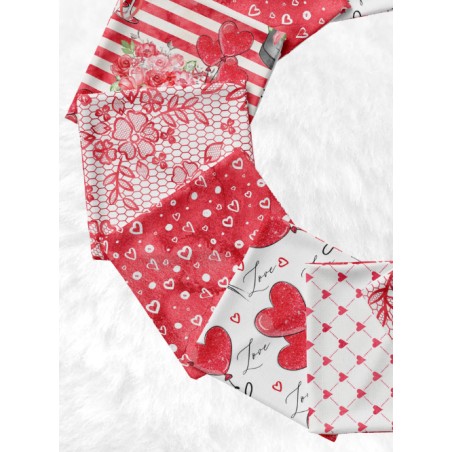Panneau à coudre pour lingettes lavables – Motif cœurs rouges – Saint-Valentin