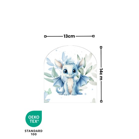 Coupon pour 5 Gants de toilette pour bébé à réaliser soi-même Dragon Bleu et Vert Coton Oeko-Tex