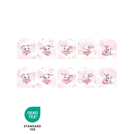 Coupon pour 5 Gants de toilette pour bébé à réaliser soi-même Bunny Ballerine Coton Oeko-Tex