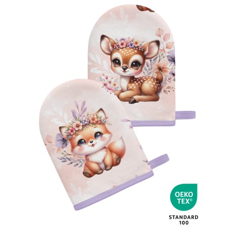 Coupon pour 5 Gants de toilette pour bébé à réaliser soi-même Enchanted Forest Coton Oeko-Tex