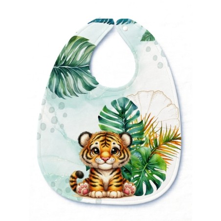Panneau Bavoir Bébé Tigre – pour Bavoir Bébé 3 à 12 mois – Tissu coton Oeko-Tex® a réaliser soi-même