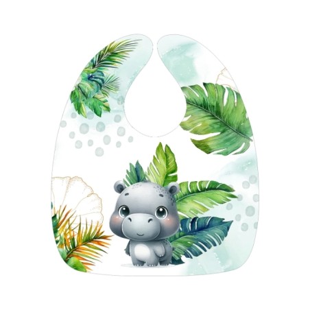 Panneau Bavoir Bébé hippopotame – pour Bavoir Bébé 3 à 12 mois – Tissu coton Oeko-Tex® a réaliser soi-même