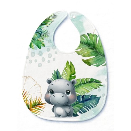 Panneau Bavoir Bébé hippopotame – pour Bavoir Bébé 3 à 12 mois – Tissu coton Oeko-Tex® a réaliser soi-même