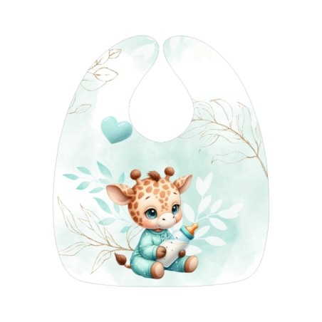 Panneau Bavoir Bébé girafe vert – pour Bavoir Bébé 3 à 12 mois – Tissu coton Oeko-Tex® a réaliser soi-même