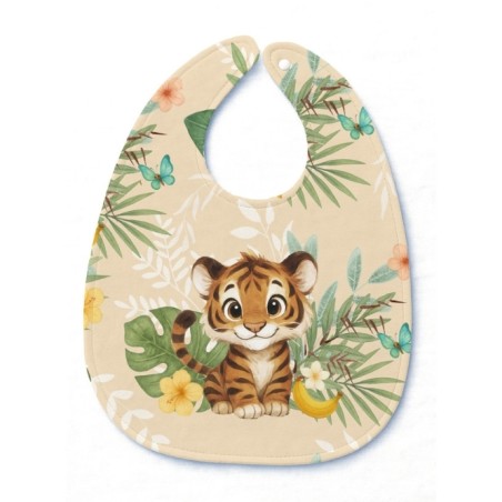 Panneau Bavoir Tigre livre de la jungle – pour Bavoir Bébé 3 à 12 mois – Tissu coton Oeko-Tex® a réaliser soi-même