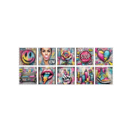 Panneau à coudre pour lingettes lavables – motif Graffiti