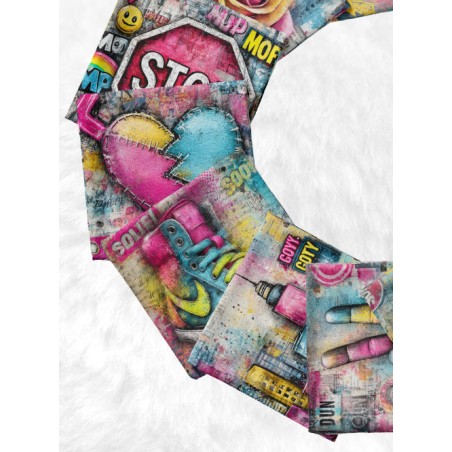 Panneau à coudre pour lingettes lavables – motif Graffiti