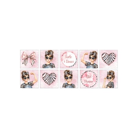 Panneau à coudre pour lingettes lavables – motif Girl Power