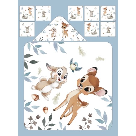 Cape de Bain Lapin et biche bleu dans la lune