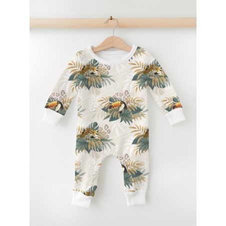 Tissu coton imprimé pour enfants Leopard et Toucan - Certifié Oeko-Tex®