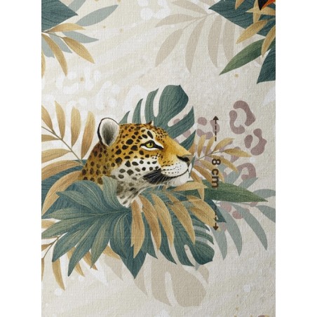 Tissu coton imprimé pour enfants Leopard et Toucan - Certifié Oeko-Tex®