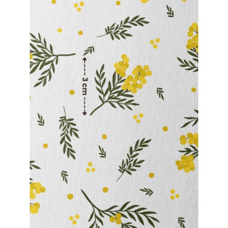 Tissu coton imprimé Fleurs Bloomie – Mimosa - Certifié Oeko-Tex®