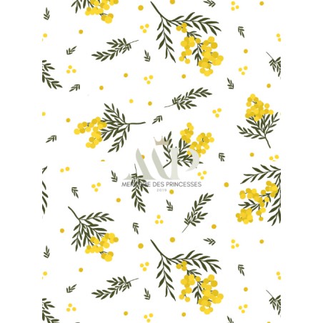 Tissu coton imprimé Fleurs Bloomie – Mimosa - Certifié Oeko-Tex®