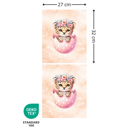 Panneau à coudre - Sac de Pâques Enfant - Guépard - Oeko-Tex®