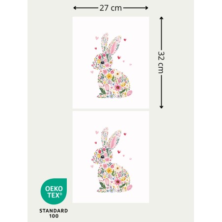 Panneau à coudre - Sac de Pâques Enfant - Lapin Fleuri - Oeko-Tex®
