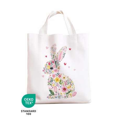 Panneau à coudre - Sac de Pâques Enfant - Lapin Fleuri - Oeko-Tex®