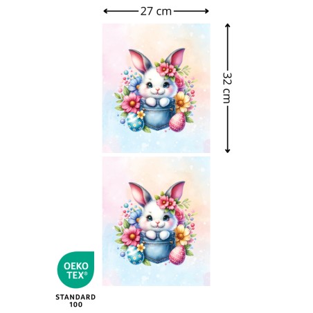 Panneau à coudre - Sac de Pâques Enfant - Lapin Jeans - Oeko-Tex®