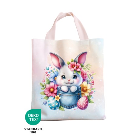 Panneau à coudre - Sac de Pâques Enfant - Lapin Jeans - Oeko-Tex®