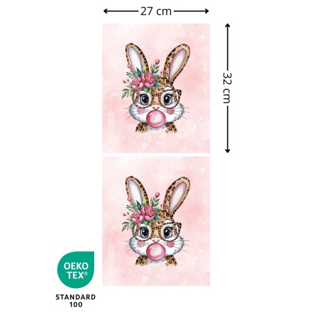 Panneau à coudre - Sac de Pâques Enfant - Lapin Léopard - Oeko-Tex®