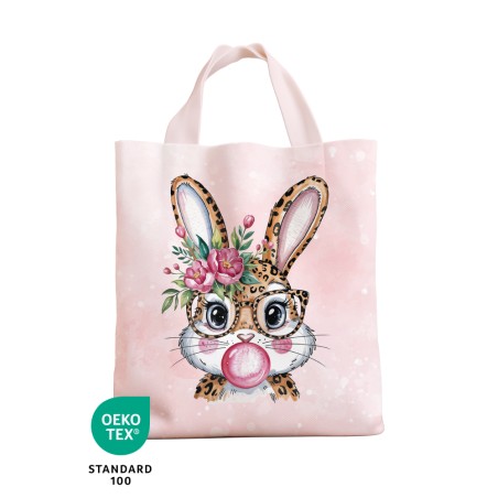 Panneau à coudre - Sac de Pâques Enfant - Lapin Léopard - Oeko-Tex®