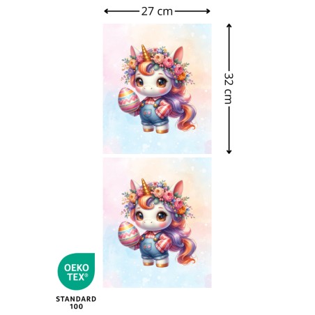 Panneau à coudre - Sac de Pâques Enfant - Licorne - Oeko-Tex®