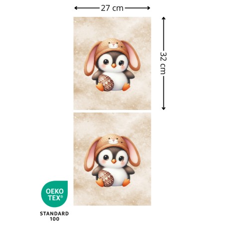 Panneau à coudre - Sac de Pâques Enfant - Pingouin - Oeko-Tex®