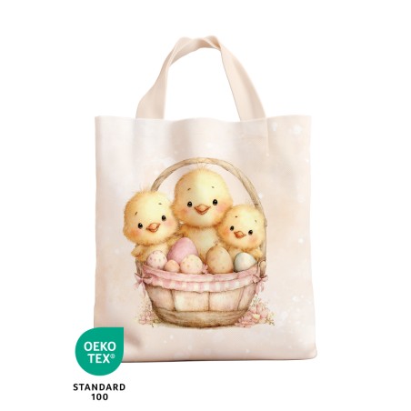 Panneau à coudre - Sac de Pâques Enfant - Poussins Panier - Oeko-Tex®