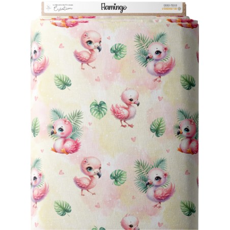Tissu coton imprimé pour enfants Flamingo - Certifié Oeko-Tex®