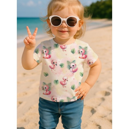 Tissu coton imprimé pour enfants Flamingo - Certifié Oeko-Tex®