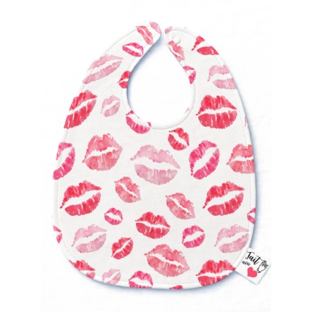 Panneau Bavoir Bisous – pour Bavoir Bébé 3 à 12 mois – Tissu coton Oeko-Tex® a réaliser soi-même