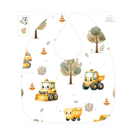 Panneau Bavoir Constructions – pour Bavoir Bébé 3 à 12 mois – Tissu coton Oeko-Tex® a réaliser soi-même